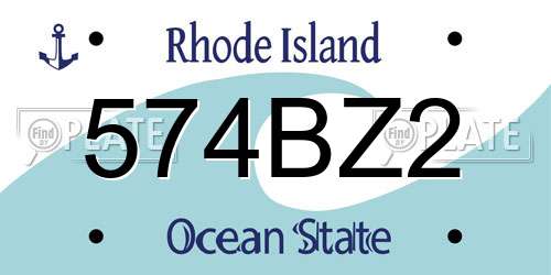 574BZ2 Rhode Island License Plate