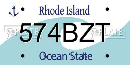 574BZT Rhode Island License Plate