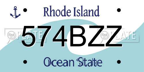 574BZZ Rhode Island License Plate