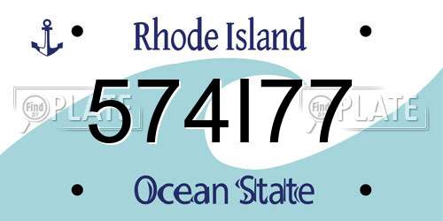 574I77 Rhode Island License Plate