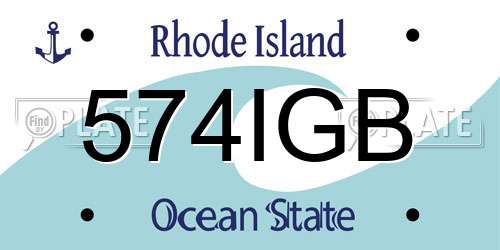574IGB Rhode Island License Plate