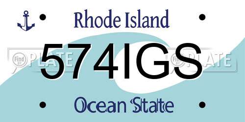 574IGS Rhode Island License Plate