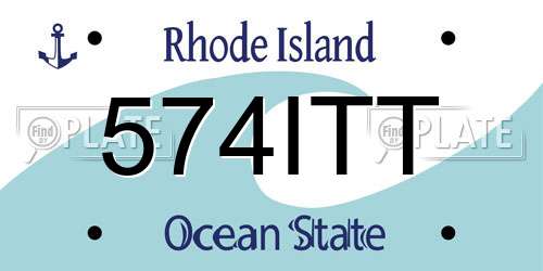 574ITT Rhode Island License Plate