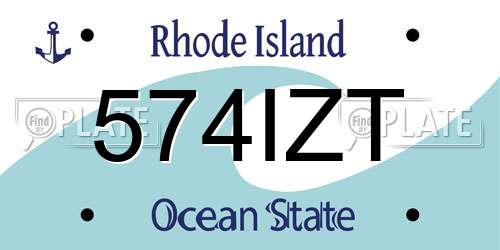 574IZT Rhode Island License Plate