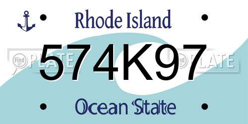 574K97 Rhode Island License Plate