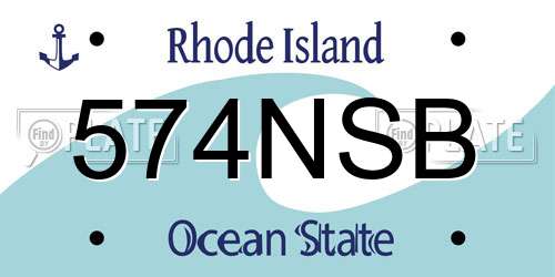 574NSB Rhode Island License Plate