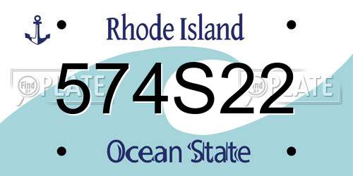 574S22 Rhode Island License Plate