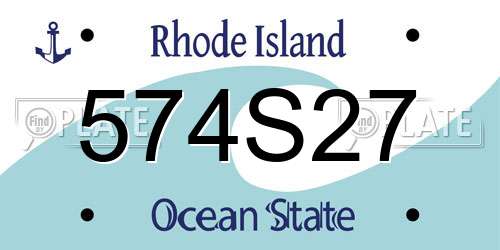 574S27 Rhode Island License Plate