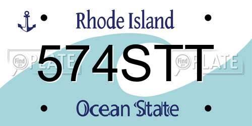 574STT Rhode Island License Plate