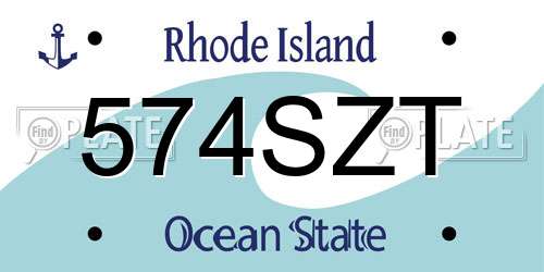 574SZT Rhode Island License Plate