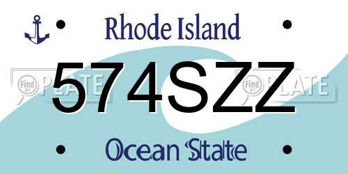 574SZZ Rhode Island License Plate
