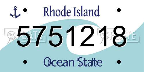 5751218 Rhode Island License Plate