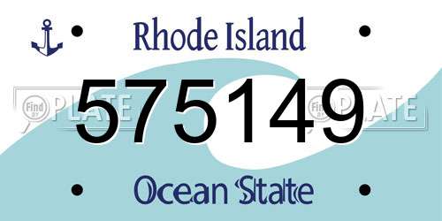 575149 Rhode Island License Plate