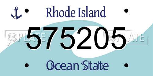 575205 Rhode Island License Plate