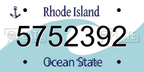 5752392 Rhode Island License Plate