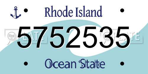 5752535 Rhode Island License Plate