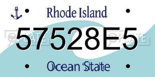57528E5 Rhode Island License Plate