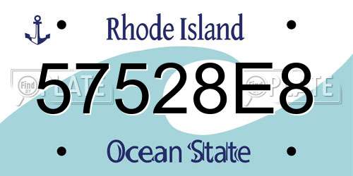 57528E8 Rhode Island License Plate