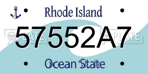 57552A7 Rhode Island License Plate