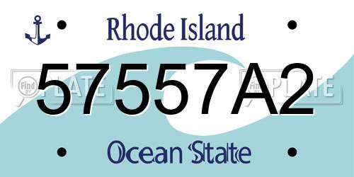 57557A2 Rhode Island License Plate