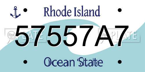 57557A7 Rhode Island License Plate