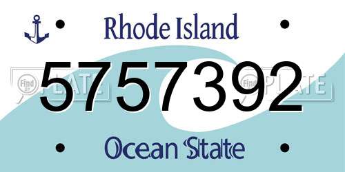 5757392 Rhode Island License Plate