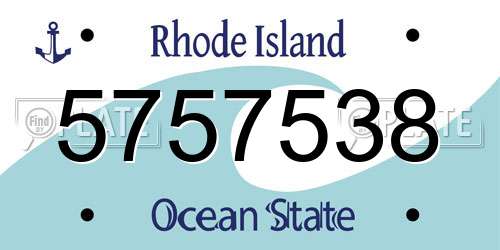 5757538 Rhode Island License Plate