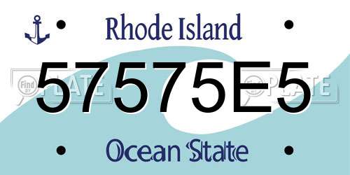 57575E5 Rhode Island License Plate