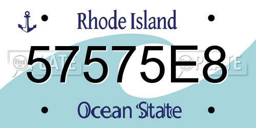 57575E8 Rhode Island License Plate