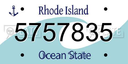 5757835 Rhode Island License Plate