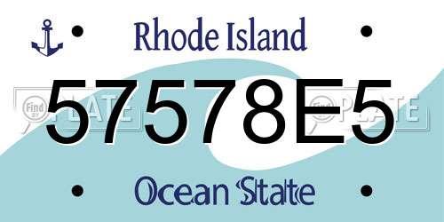 57578E5 Rhode Island License Plate