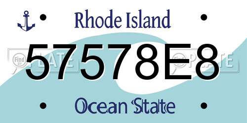 57578E8 Rhode Island License Plate