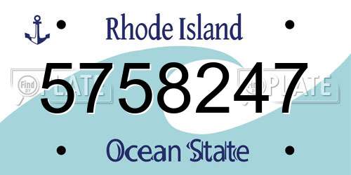 5758247 Rhode Island License Plate