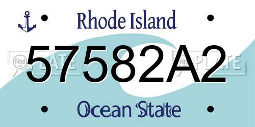 57582A2 Rhode Island License Plate