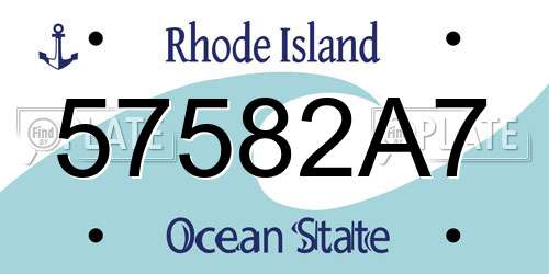 57582A7 Rhode Island License Plate