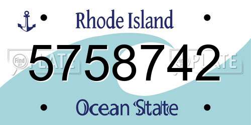 5758742 Rhode Island License Plate