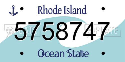 5758747 Rhode Island License Plate