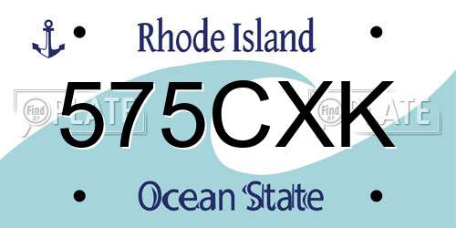 575CXK Rhode Island License Plate