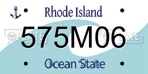 575M06 Rhode Island License Plate