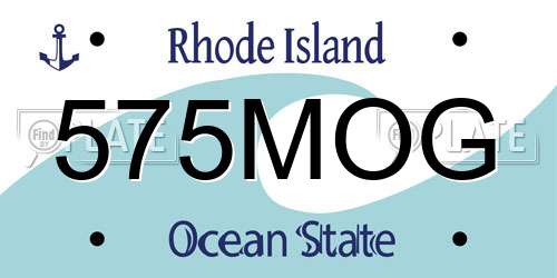 575MOG Rhode Island License Plate