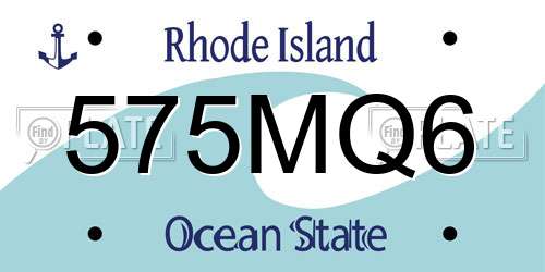 575MQ6 Rhode Island License Plate