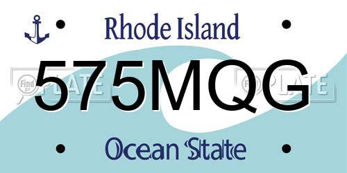 575MQG Rhode Island License Plate