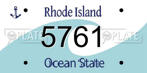 5761 Rhode Island License Plate