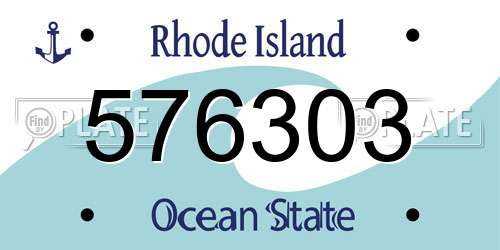 576303 Rhode Island License Plate