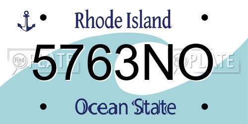 5763NO Rhode Island License Plate