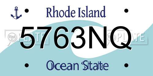 5763NQ Rhode Island License Plate