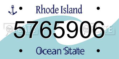 5765906 Rhode Island License Plate