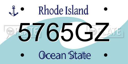5765GZ Rhode Island License Plate