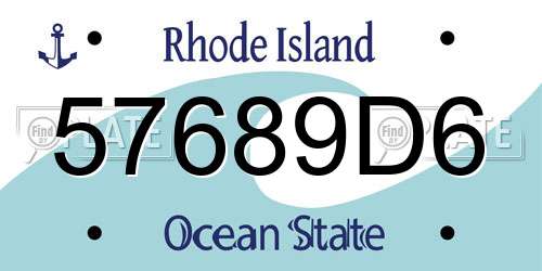 57689D6 Rhode Island License Plate