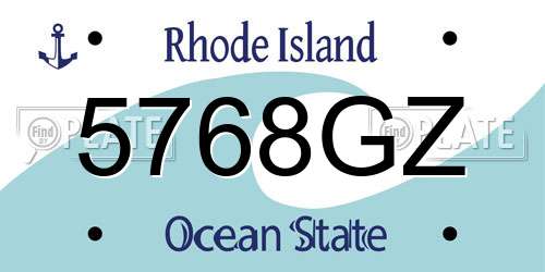 5768GZ Rhode Island License Plate